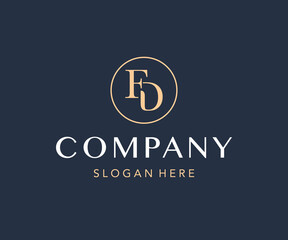 Fototapeta na wymiar Luxury Initial letter FD logo template