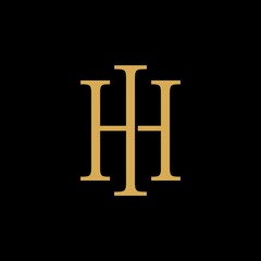 Elegant Luxury Initial IH Monogram Logo design simple