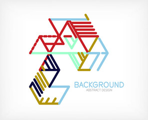 Abstract background. Color lines on white background. Linear abstract composition. Techno or business concept for wallpaper, banner, background, landing page