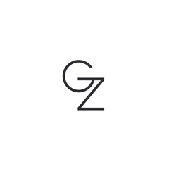 Initial letter GZ ZG template logo design