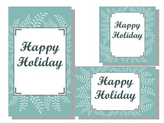 Happy holiday social media post template design collection illustration