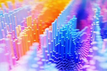 .Abstract background with vertical disruptions of colorful stripes, flow lines. Glitch effect background for poster, cover, concept design, banners, presentations..