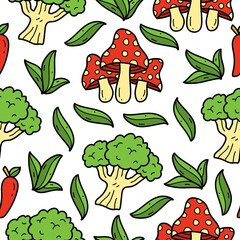 Vegetable pattern designs illustration for clothing, wallpapers, backgrounds, posters, books, banners and more
