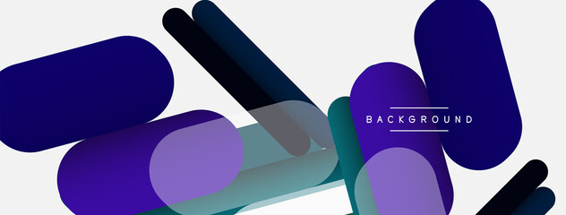 Overlapping round shapes and lines background. Vector illustration for wallpaper banner background or landing page