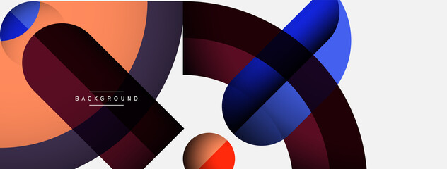 Fototapeta premium Trendy shapes, color minimal design composition, lines and shadows for wallpaper banner background or landing page