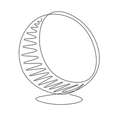 Ball Chair line drawing vector. Furniture line icon. Isolated icon. Design linear artwork element. Flat design. one-line object.