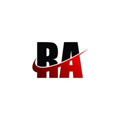 Letter RA simple logo design vector