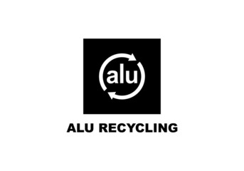 Alumunium recycling simple flat icon vector illustration