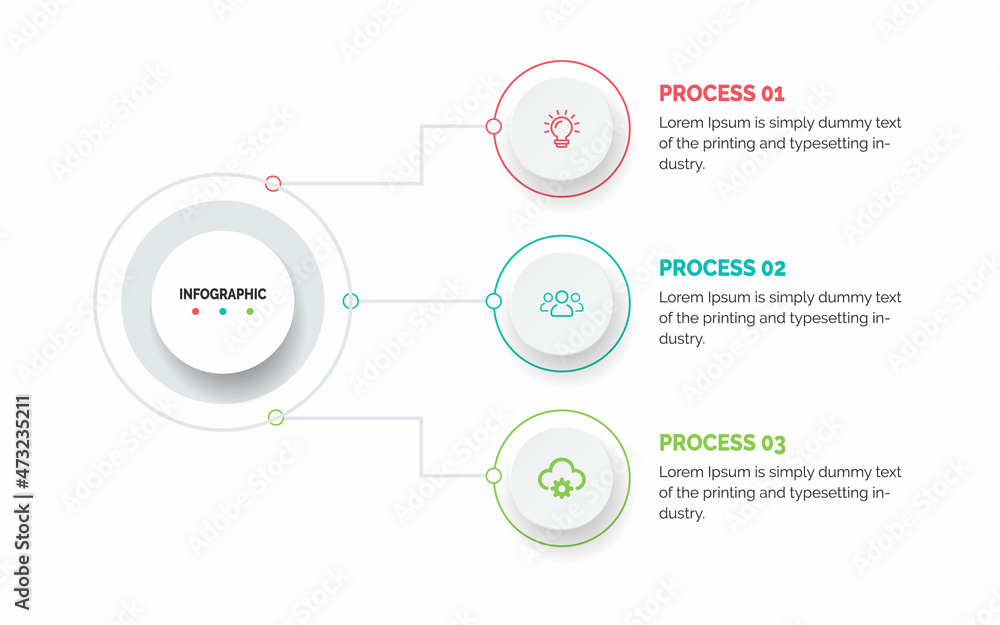 Poster business data visualization. process chart. abstract elements of graph, diagram with 3 steps, option