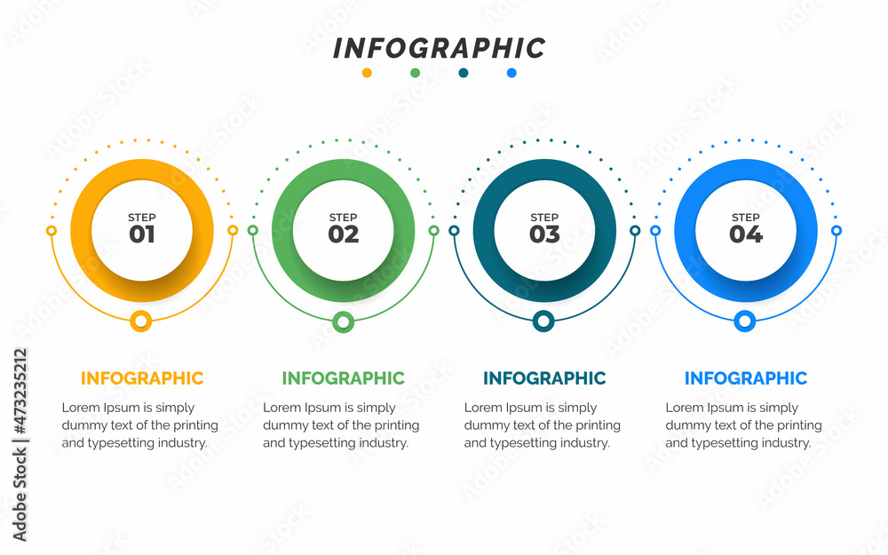 Poster infographic business concept design with icons and 4 options or steps. thin line vector. can be used