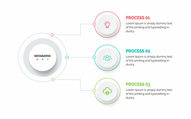 Business data visualization. Process chart. Abstract elements of graph, diagram with 3 steps, options, parts or processes. Creative concept for infographic.