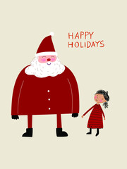 Santa Claus on Christmas days icon character vector illustration.