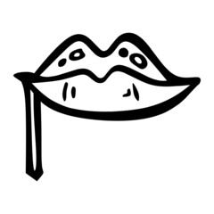lips of party hand drawn illustration