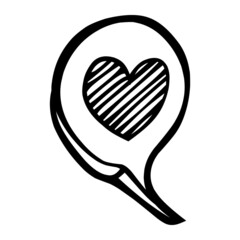 love talk of party hand drawn illustration