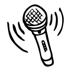 mic of party hand drawn illustration