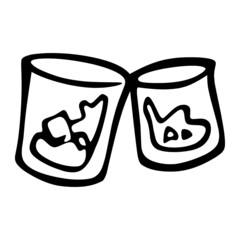 cheers of party hand drawn illustration