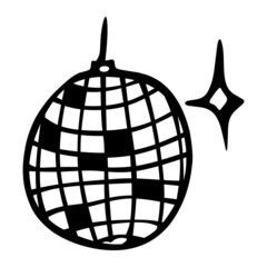 disco ball of party hand drawn illustration