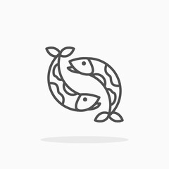 Fish Carps icon. Editable Stroke and pixel perfect. Outline style. Vector illustration. Enjoy this icon for your project.