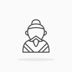 Emperor icon. Editable Stroke and pixel perfect. Outline style. Vector illustration. Enjoy this icon for your project.