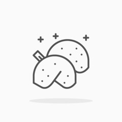 Fortune Cookies icon. Editable Stroke and pixel perfect. Outline style. Vector illustration. Enjoy this icon for your project.
