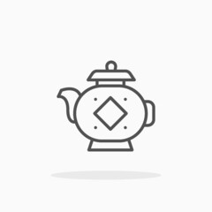Teapot icon. Editable Stroke and pixel perfect. Outline style. Vector illustration. Enjoy this icon for your project.