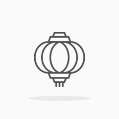 Lantern chinese icon. Editable Stroke and pixel perfect. Outline style. Vector illustration. Enjoy this icon for your project.