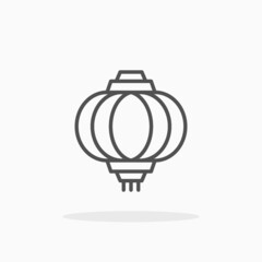 Lantern chinese icon. Editable Stroke and pixel perfect. Outline style. Vector illustration. Enjoy this icon for your project.