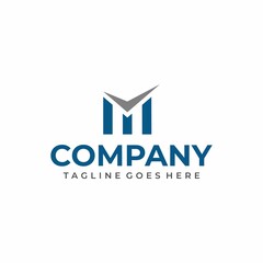 Fototapeta premium Initial Letter M Business Grow Symbol Logo Design