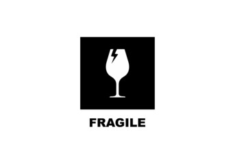 Fragile simple flat icon vector illustration