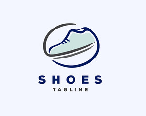 circle shoes line art drawn logo template illustration