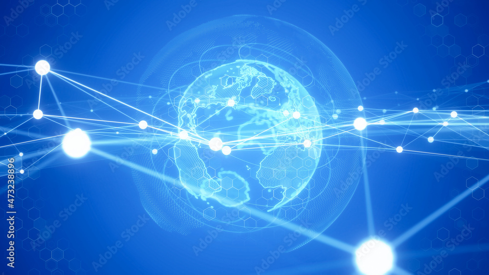 Aufkleber global communication network concept. digital transformation. dx.