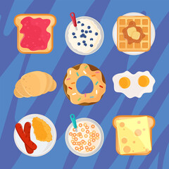 icon set breakfast