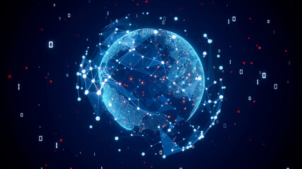 Global communication network concept. Digital transformation.
