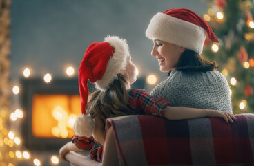 family celebrating Christmas