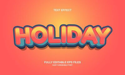 Fototapeta na wymiar holiday style editable text effect