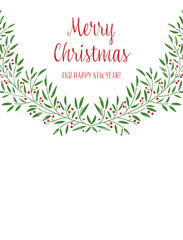 クリスマスカード　リースデザイン 1