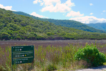 Walking tracks sign in Wilson Promontory, Australia.