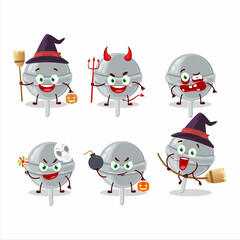 Halloween expression emoticons with cartoon character of sweet white lollipop