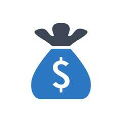 Money bag icon vector graphic
