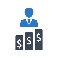 Salary increment icon vector graphic