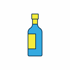 Filled outline Bottle of wine icon isolated on white background. Vector