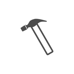 Hammer, construction, repair and building mechanic and electric tool vector icon