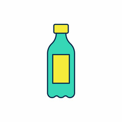 Filled outline Bottle of water icon isolated on white background. Soda aqua drink sign. Vector