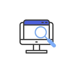 Online analytics line icon