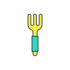 Filled outline Fork icon isolated on white background. Cutlery symbol. Vector