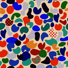 Seamless pattern color block multicolored stones. Background.