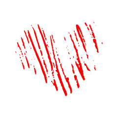 heart hand drawn doodle. vector, minimalism, icon, sticker, decor. love, valentine day, red.