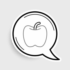Line Apple icon isolated on grey background. Excess weight. Healthy diet menu. Fitness diet apple. Colorful outline concept. Vector