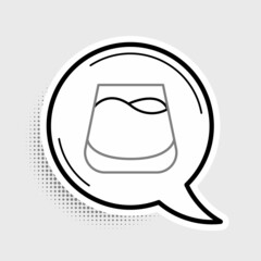 Line Glass of whiskey icon isolated on grey background. Colorful outline concept. Vector