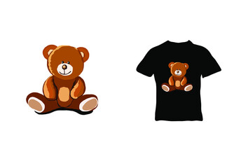 Teddy bear toy vector illustration, ready for printing on t-shirt, clothing, poster and other purposes.